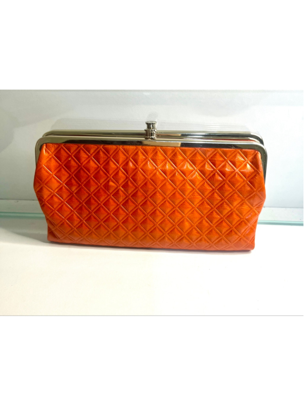 HOBO International Lauren Orange Leather Clutch Wallet